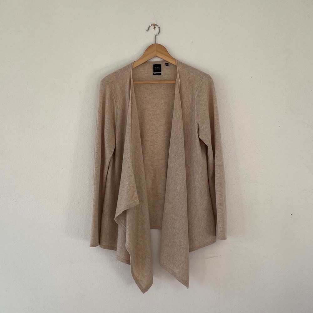 Saks Fifth Avenue Cashmere Sweater Waterfall Open Front Cardigan